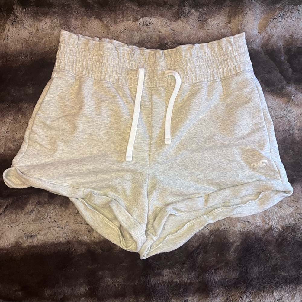 Gray Hollister High- Rise Paper Bag Shorts